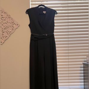 Calvin Klein jumpsuit wide leg with belt in a size 8 black